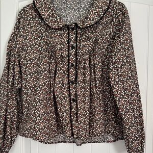 Ivy City Betty Floral Button-Up Blouse